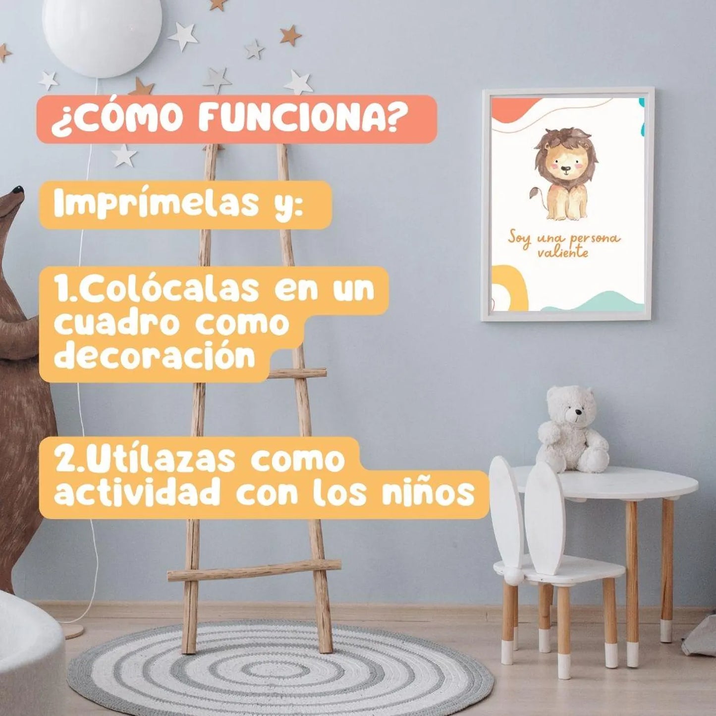 Tarjetas de Afirmaciónes Positivas para niños